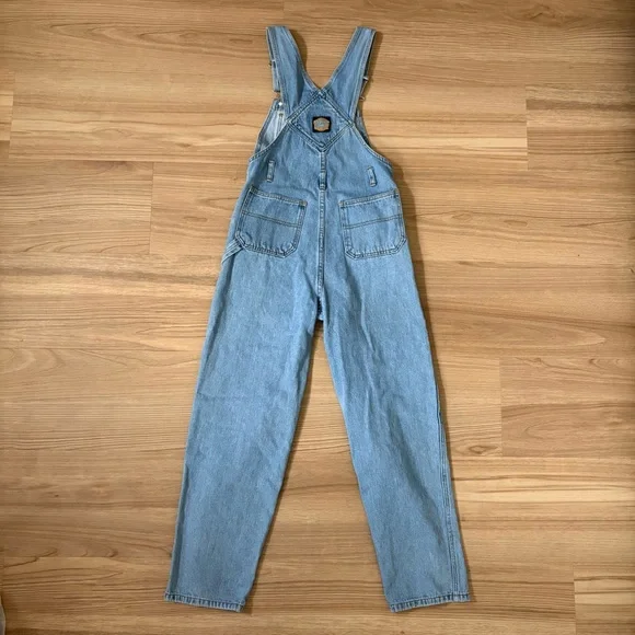 Vintage 80s 90s Repair Jeans Girl’s Embroidered Bear Jean Overalls